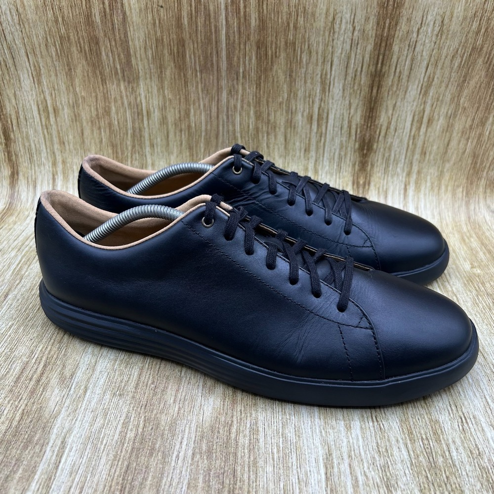 Cole Haan Grand Crosscourt II Men's 11.5 W Black Leather Shoes Sneaker C26655